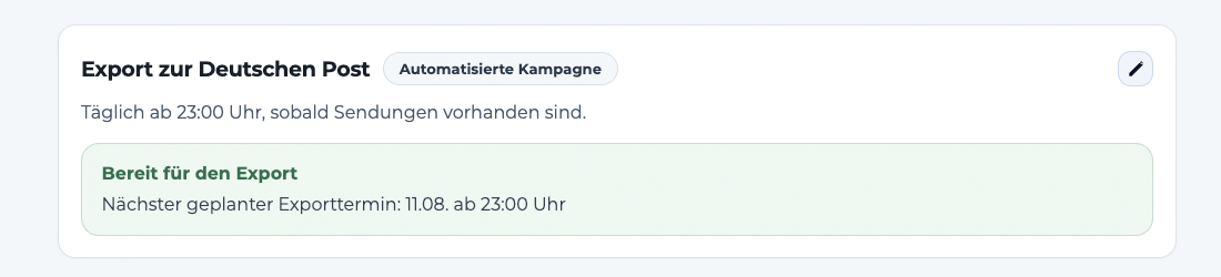 Export zur Deutschen Post